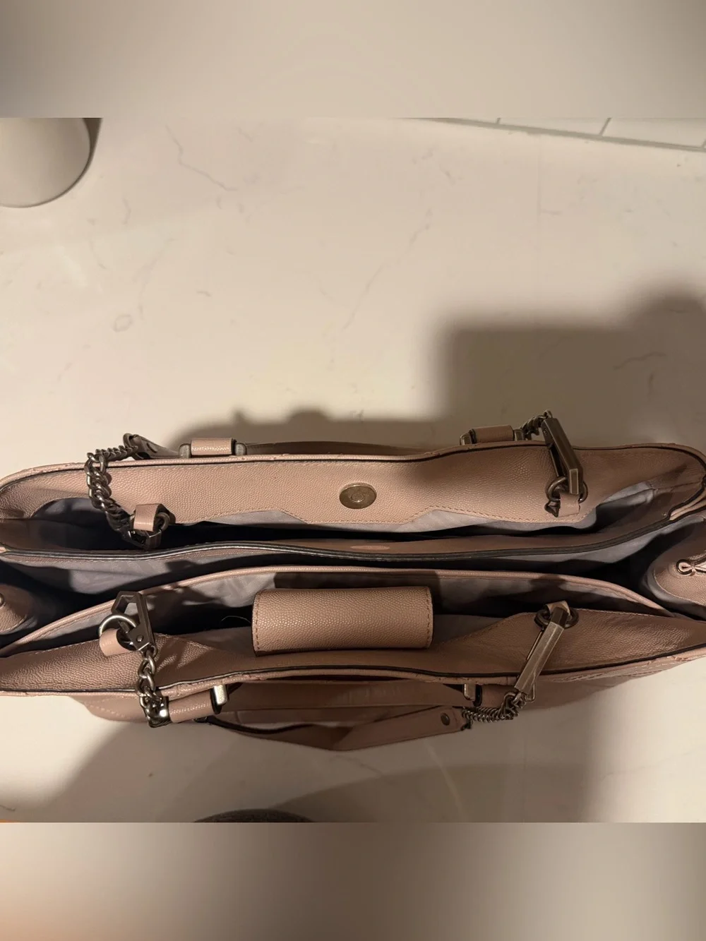 Rebecca Minkoff Quilted Leather Tote Bag in Blush Pink - Chic Everyday Carry